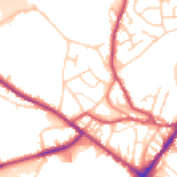 Daytime road noise heatmap for WF17 9JL