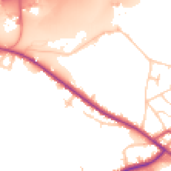 Daytime road noise heatmap for WF17 9JT