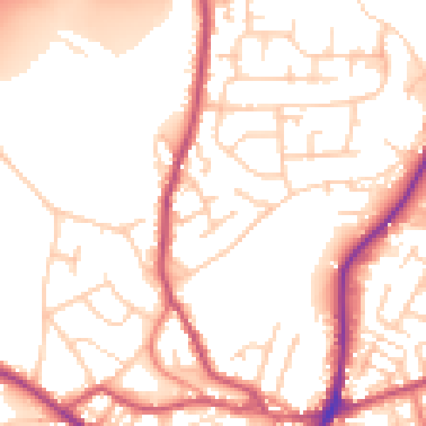 Daytime road noise heatmap for WF17 9NN
