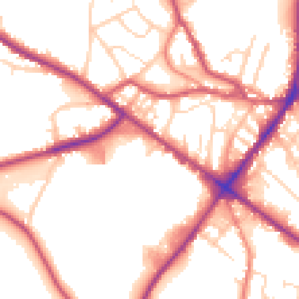 Daytime road noise heatmap for WF17 9NR