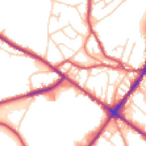 Daytime road noise heatmap for WF17 9PG