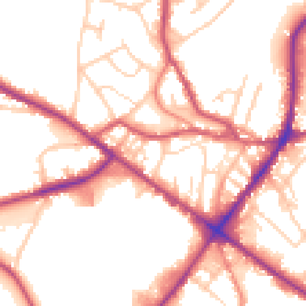 Daytime road noise heatmap for WF17 9PJ