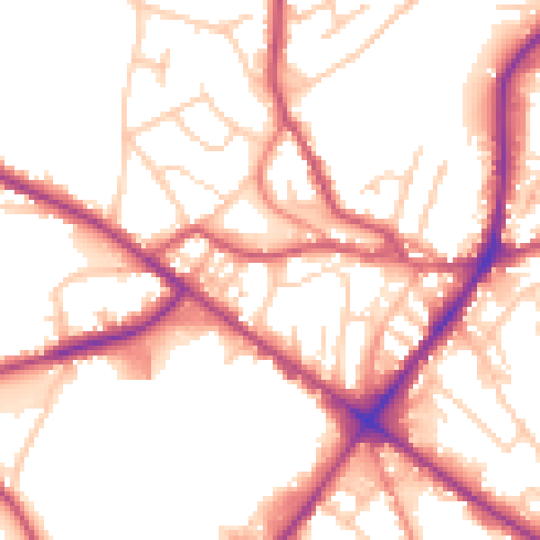 Daytime road noise heatmap for WF17 9PN