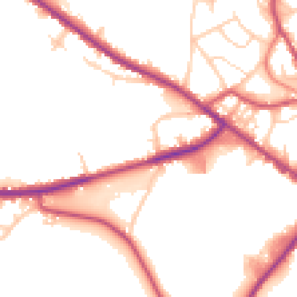 Daytime road noise heatmap for WF17 9PS