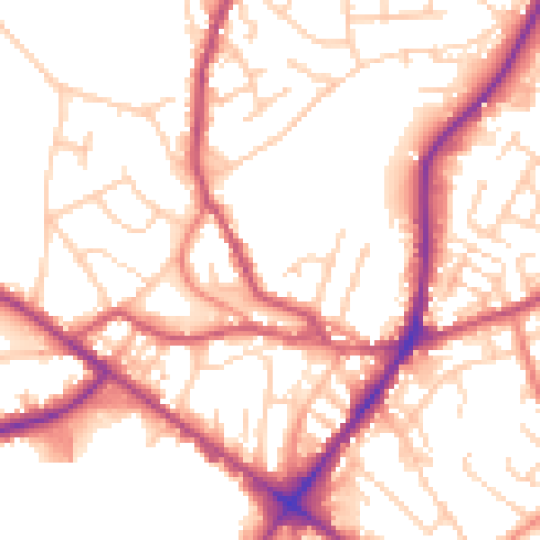 Daytime road noise heatmap for WF17 9PU