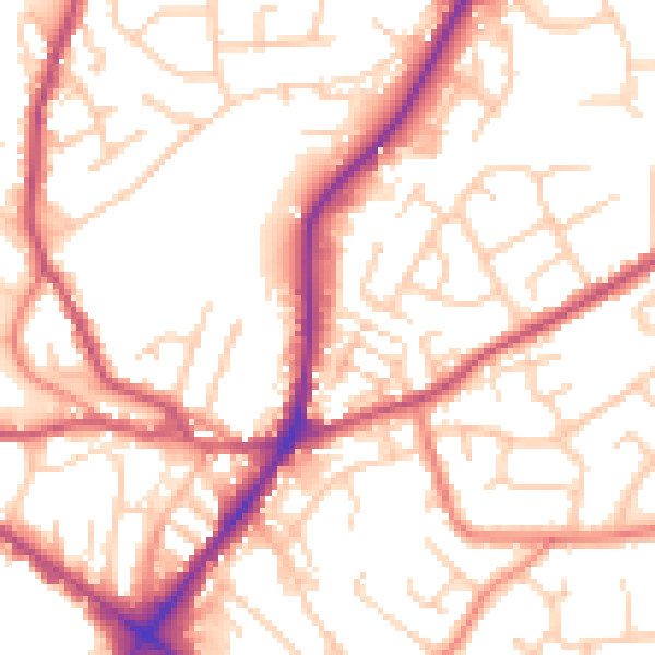 Daytime road noise heatmap for WF17 9PZ