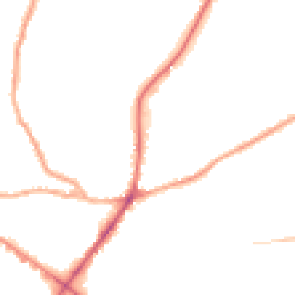 Night-time road noise heatmap for WF17 9PZ