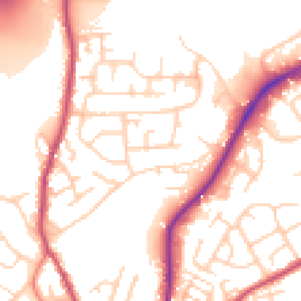 Daytime road noise heatmap for WF17 9QR