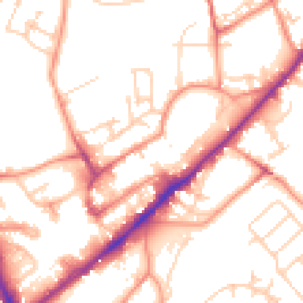 Daytime road noise heatmap for WF8 1GW