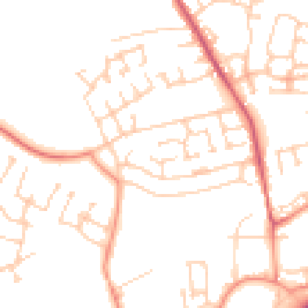 Daytime road noise heatmap for WF8 1GY
