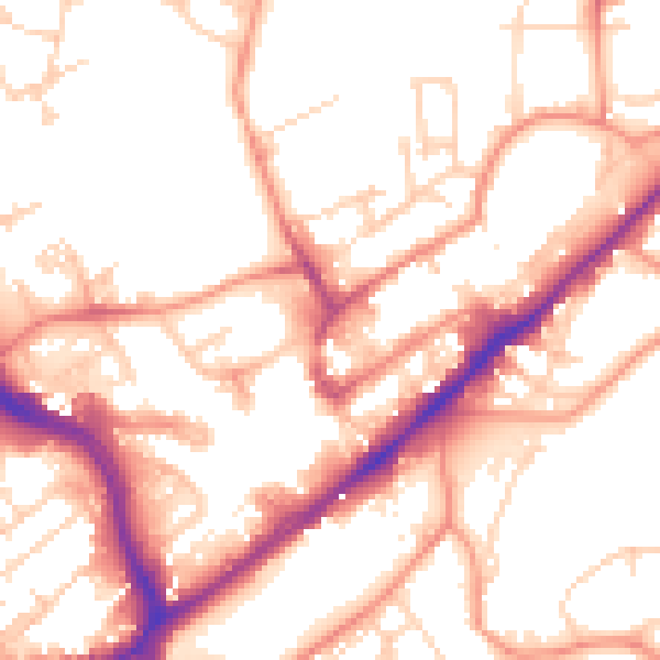 Daytime road noise heatmap for WF8 1HD
