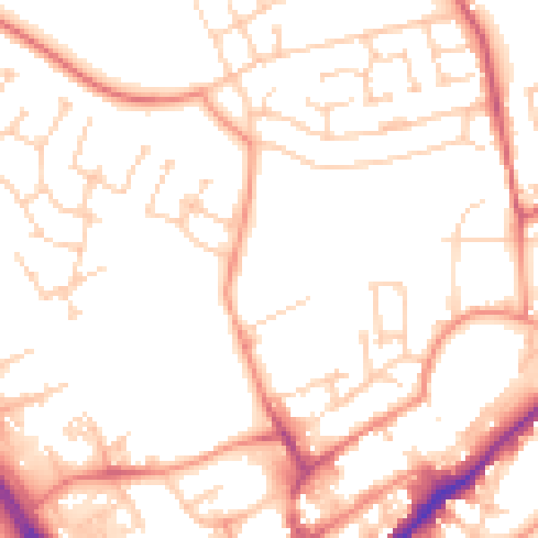 Daytime road noise heatmap for WF8 1HG