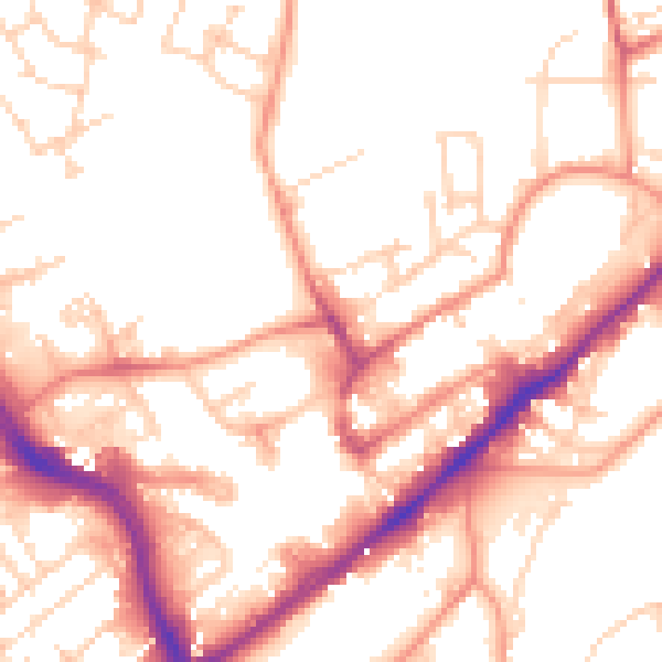 Daytime road noise heatmap for WF8 1HH