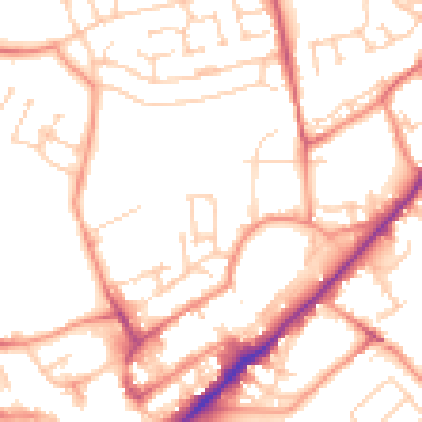 Daytime road noise heatmap for WF8 1NU