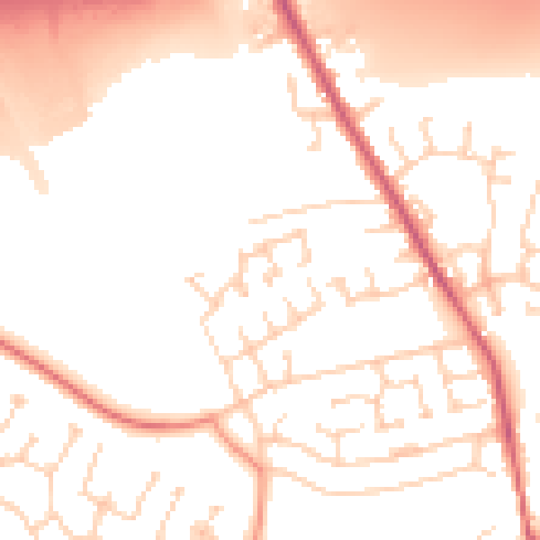 Daytime road noise heatmap for WF8 1SH