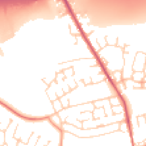 Daytime road noise heatmap for WF8 1SJ