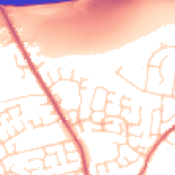 Daytime road noise heatmap for WF8 1SY
