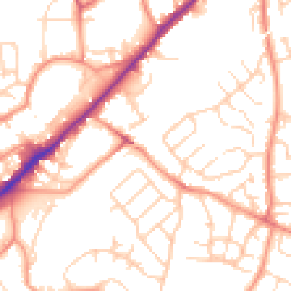 Daytime road noise heatmap for WF8 2HA