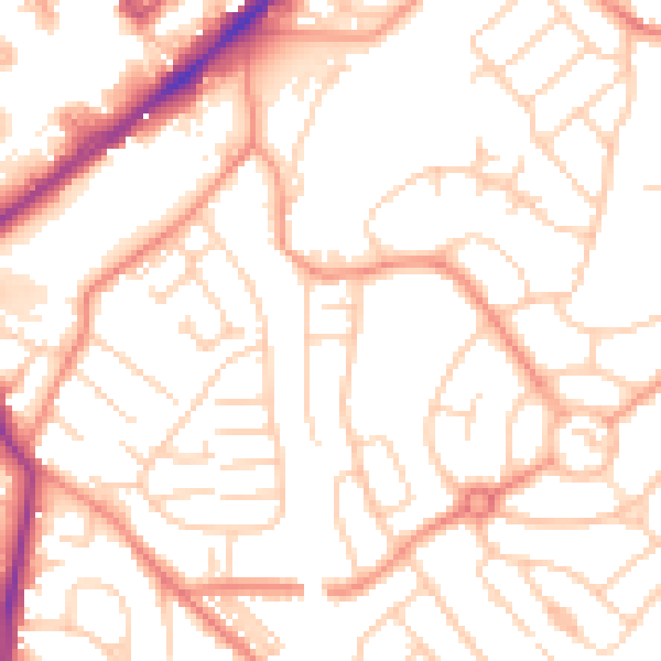 Daytime road noise heatmap for WF8 2QG