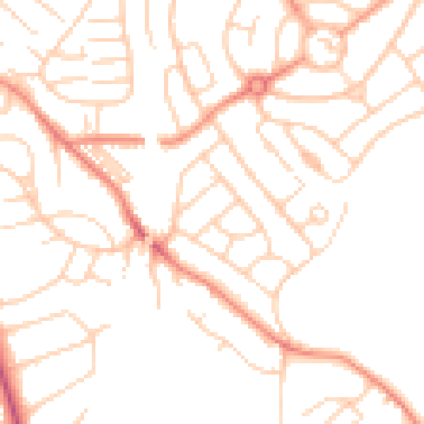 Daytime road noise heatmap for WF8 2QZ