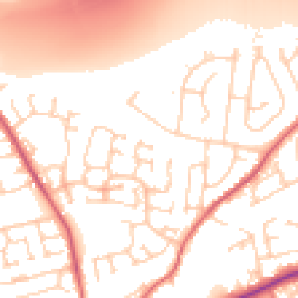 Daytime road noise heatmap for WF8 2UH