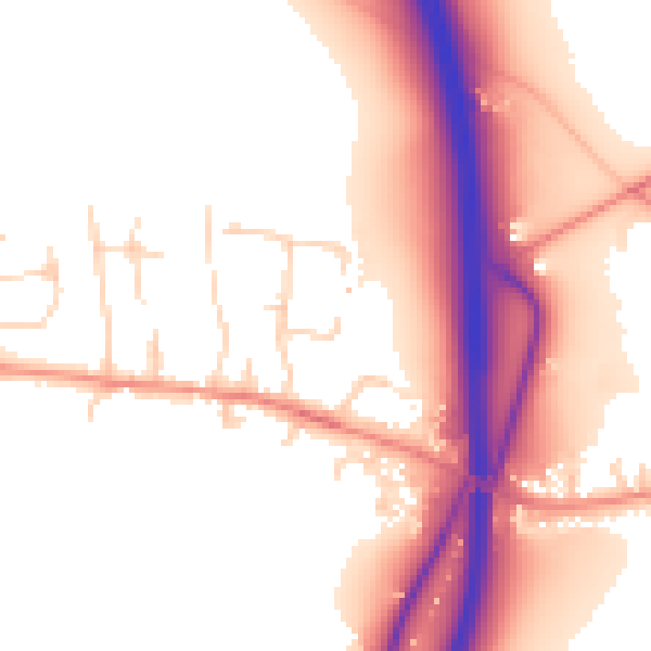 Daytime road noise heatmap for WF8 3BD