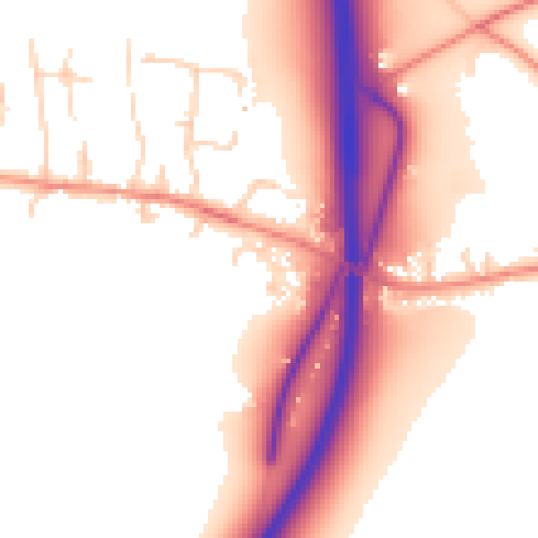 Daytime road noise heatmap for WF8 3BN