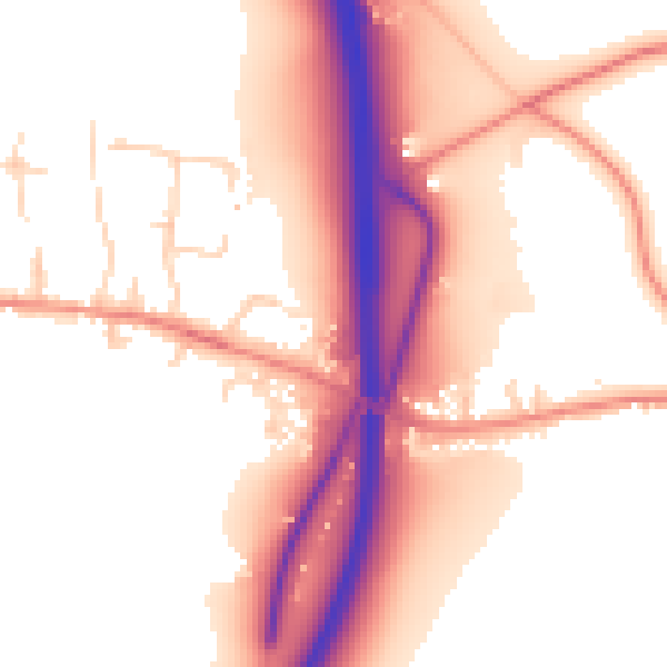 Daytime road noise heatmap for WF8 3DG