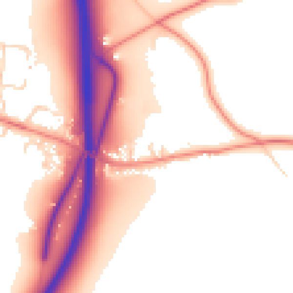 Daytime road noise heatmap for WF8 3DH
