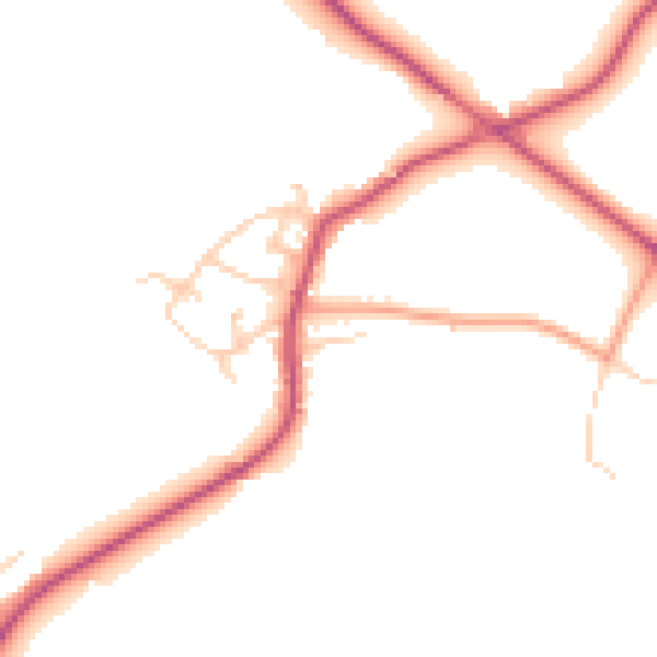 Daytime road noise heatmap for WF8 3DJ