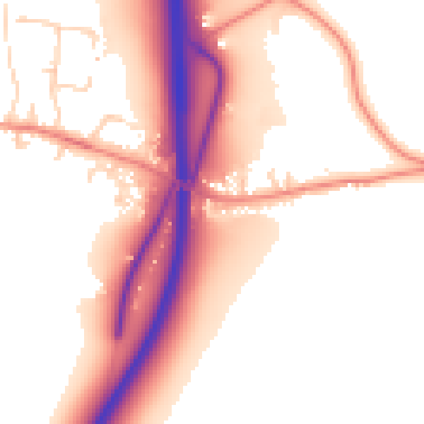 Daytime road noise heatmap for WF8 3DN