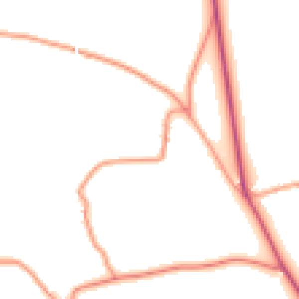 Daytime road noise heatmap for WF8 3DZ