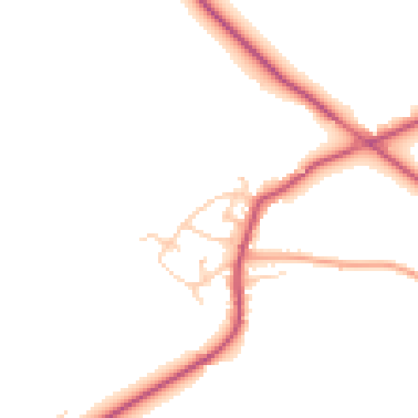 Daytime road noise heatmap for WF8 3EP