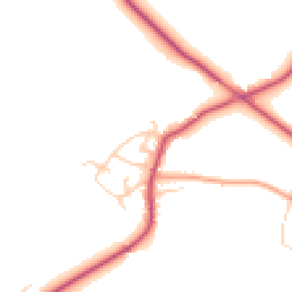 Daytime road noise heatmap for WF8 3ES