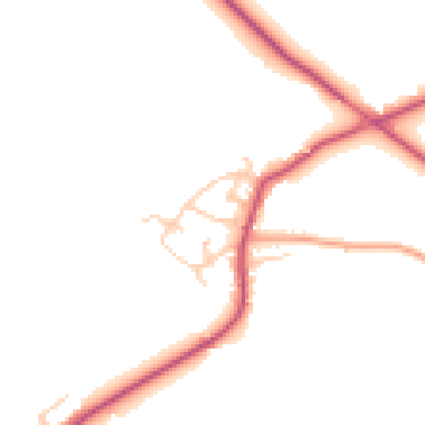 Daytime road noise heatmap for WF8 3ET