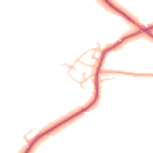 Daytime road noise heatmap for WF8 3EU