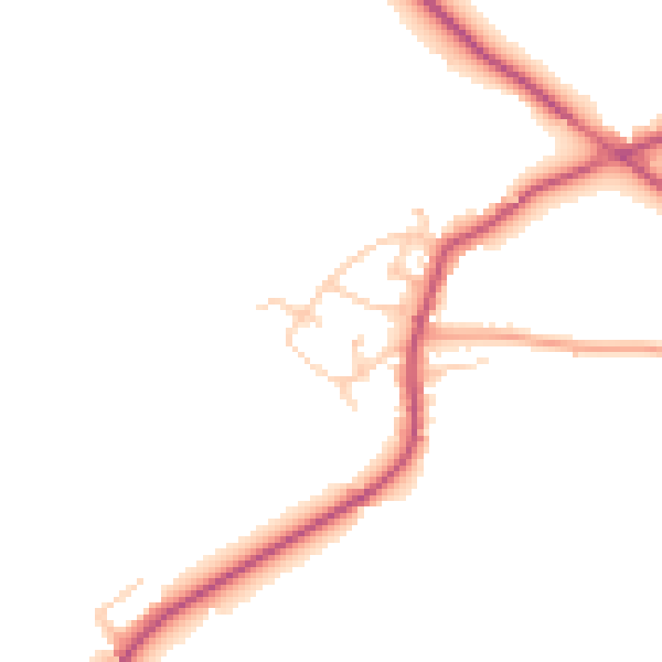 Daytime road noise heatmap for WF8 3EX