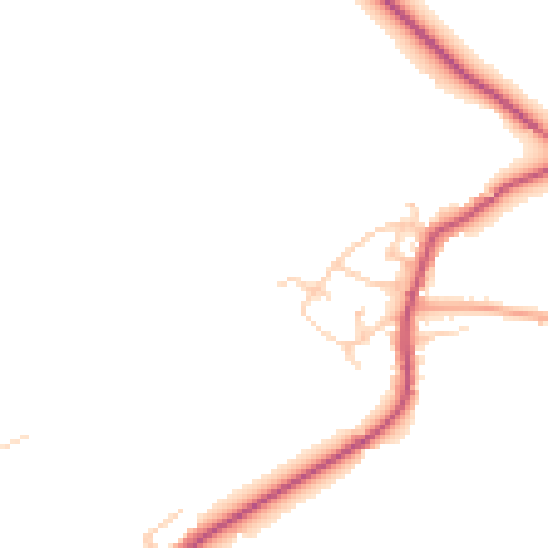 Daytime road noise heatmap for WF8 3EY