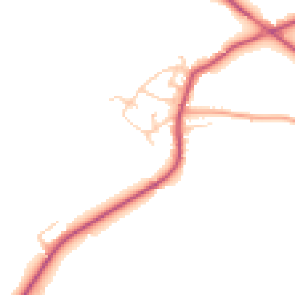 Daytime road noise heatmap for WF8 3EZ