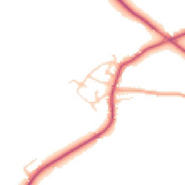 Daytime road noise heatmap for WF8 3HA