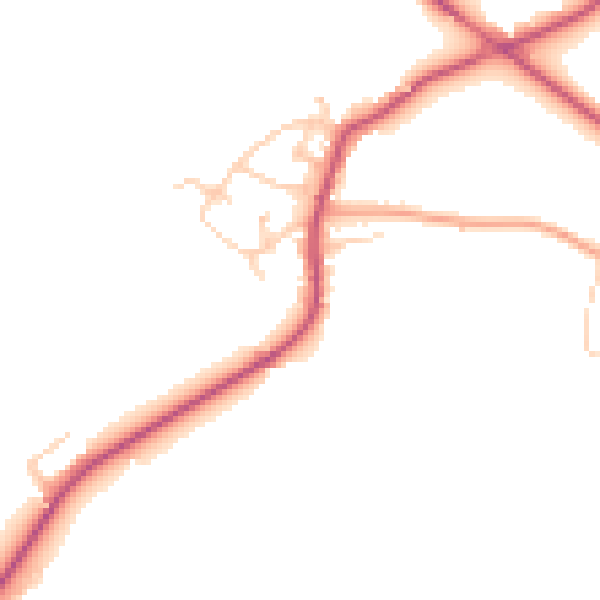 Daytime road noise heatmap for WF8 3HE