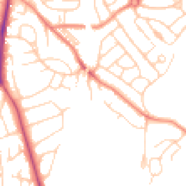 Daytime road noise heatmap for WF8 3NG