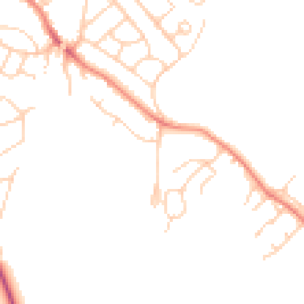 Daytime road noise heatmap for WF8 3NJ