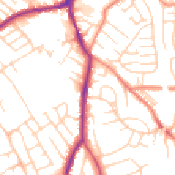 Daytime road noise heatmap for WF8 3PA