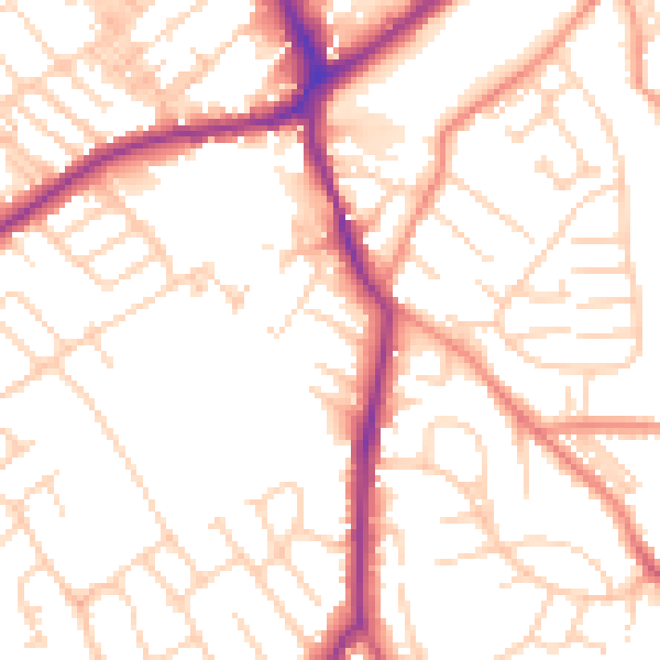 Daytime road noise heatmap for WF8 3PB
