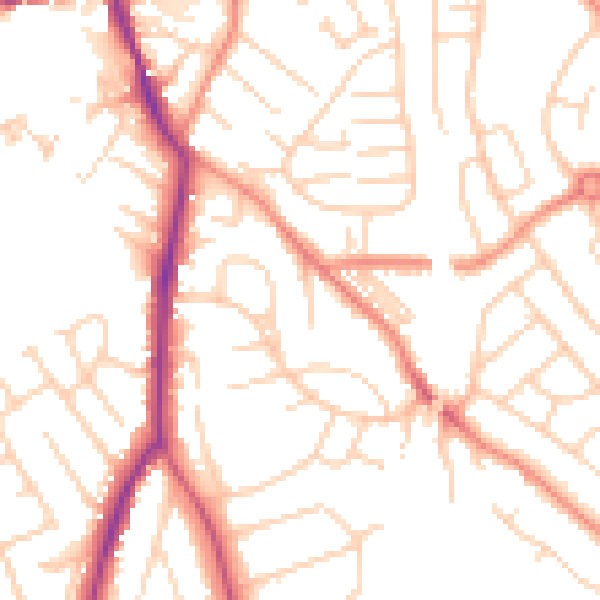 Daytime road noise heatmap for WF8 3RH