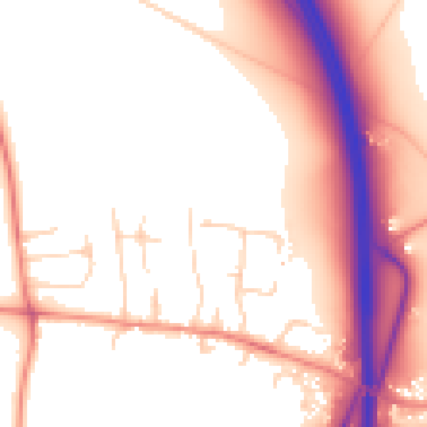 Daytime road noise heatmap for WF8 3SB