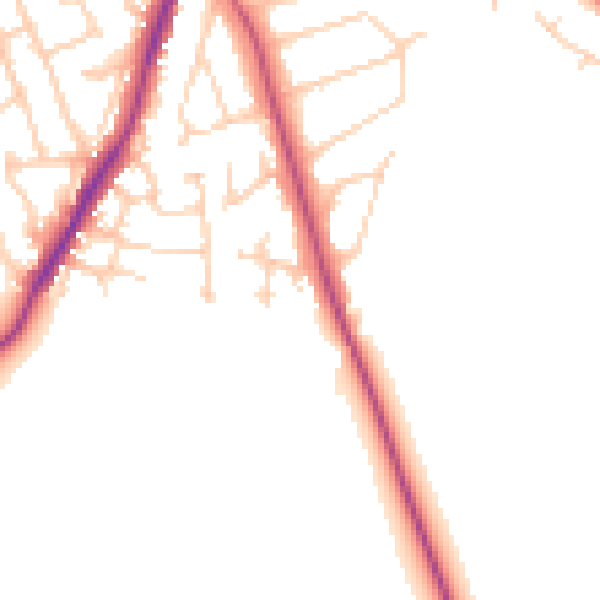 Daytime road noise heatmap for WF8 3SF
