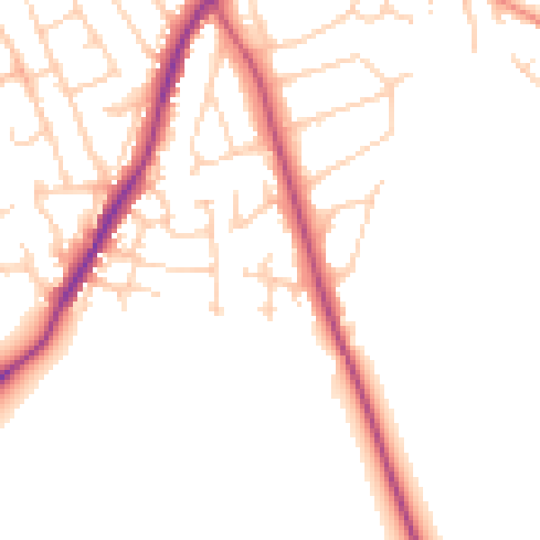 Daytime road noise heatmap for WF8 3SG