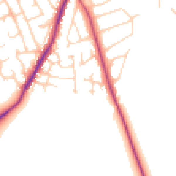 Daytime road noise heatmap for WF8 3SH
